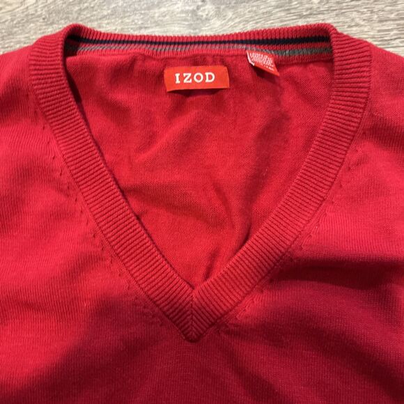 IZOD Men's Sweater Vest Red Golf Vest Fall Winter Size XLT - Picture 9 of 9